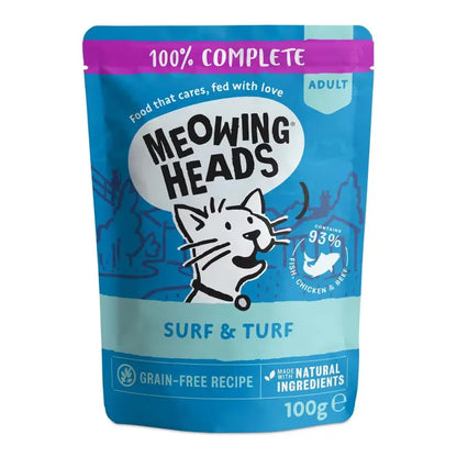 Meowing Heads Supurr Surf & Turf Pouch (Formally Gone Fishin') - ( 100g x 10 )