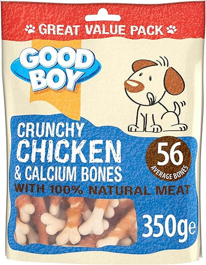 Good Boy Crunchy Chicken & Calcium Bones - (350g x 4)