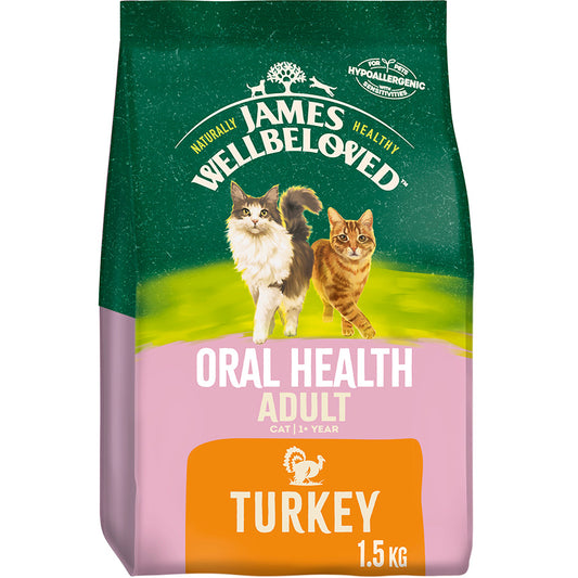 James Wellbeloved Oral Health Adult Dry Cat Food Turkey - 1.5kg