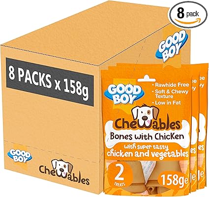 Good Boy Chewables Chicken Medium Bones - 2pk x 8