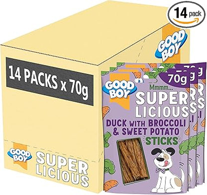 Good Boy Superlicious Duck, Sweet Potato & Brocoli Sticks (70g x 14)