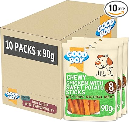 Good Boy Chewy Chicken & Sweet Potato Sticks - (90g x 10)