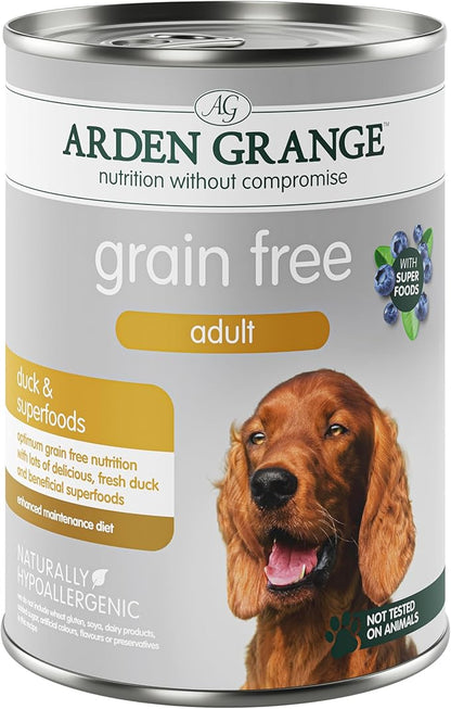 Arden Grange Adult Dog Grain Free Duck & Superfoods (395g x 6)