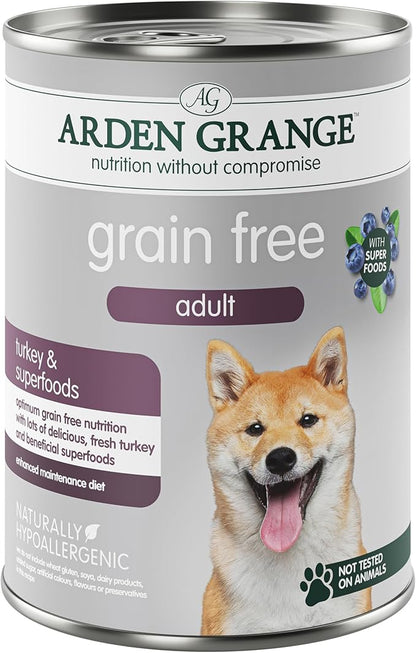 Arden Grange Adult Dog Grain Free Turkey & Superfoods (395g x 6)