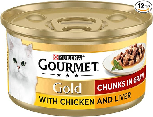 Gourmet Gold Chicken & Liver Chunks in Gravy ( 85g x 12 )