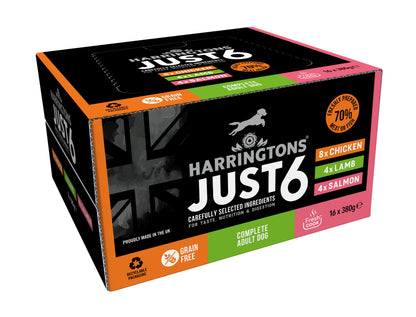 Harringtons Just 6 - Salmon, Lamb and Chicken 16pk