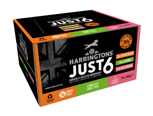 Harringtons Just 6 - Salmon, Lamb and Chicken 16pk