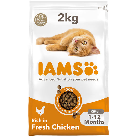 IAMS for Vitality Kitten Food with Fresh chicken ( 2kg x 2 )