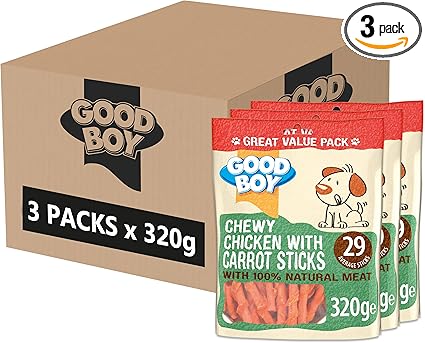 Good Boy Chewy Chicken & Carrot Sticks - (320g x 3 )