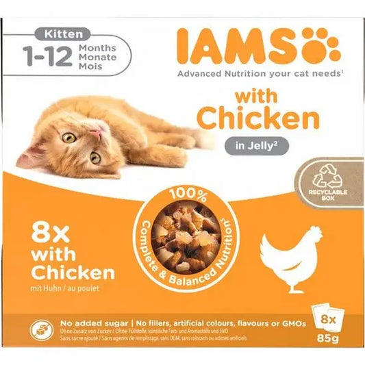 Iams Advanced Nutrition Kitten 1-12 Months Chicken In Jelly 8pk - 85g