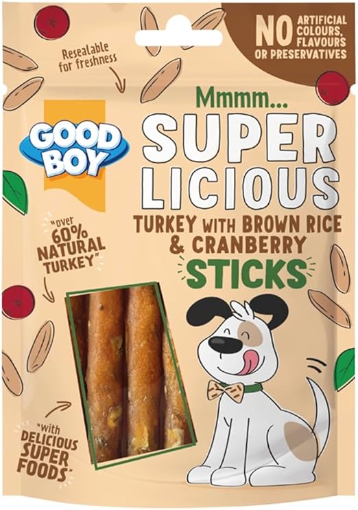Good Boy Superlicious Turkey with Brown Rice & Cranberry Sticks (70g x 14)