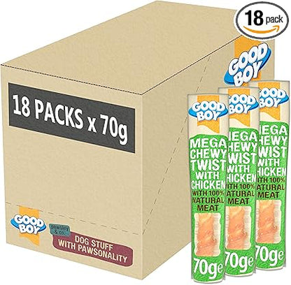 Good Boy Pawsley Mega Chewy Twist Chicken - (70g x 18)