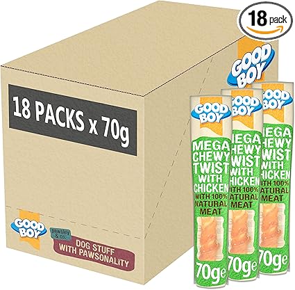 Good Boy Pawsley Mega Chewy Twist Chicken - (70g x 18)