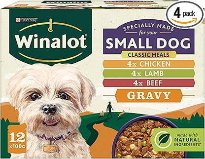 Winalot Pouch Small Dog Chunks in Gravy (12 Pk x 100g) x 4