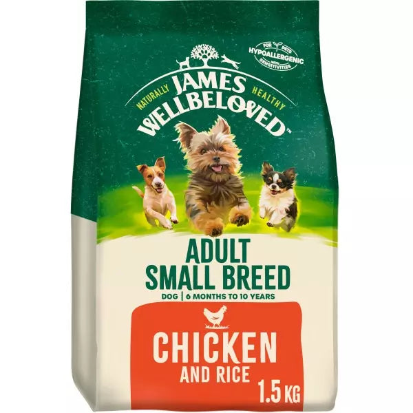 James Wellbeloved Adult Small Breed Dry Dog Food Chicken & Rice - 1.5kg