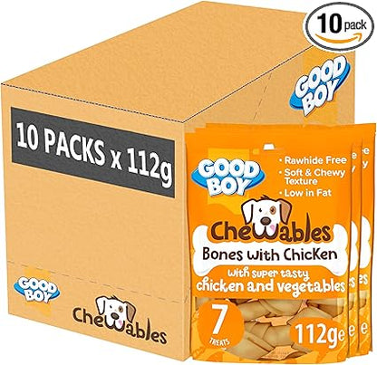Good Boy Chewables Chicken Mini Bones ( 7pk x 10 )