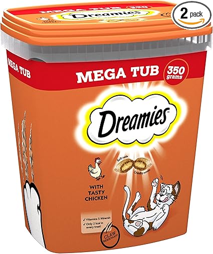 Dreamies Mega Pack Chicken Adult Cat Treat (350g x 2)