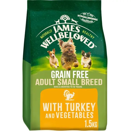 James Wellbeloved Grain Free Adult Small Breed Turkey & Veg - 1.5kg