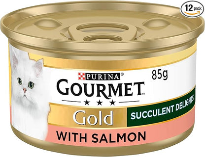 Gourmet Gold Succulent Delights Salmon Wet Cat Food ( 85g x 12 )