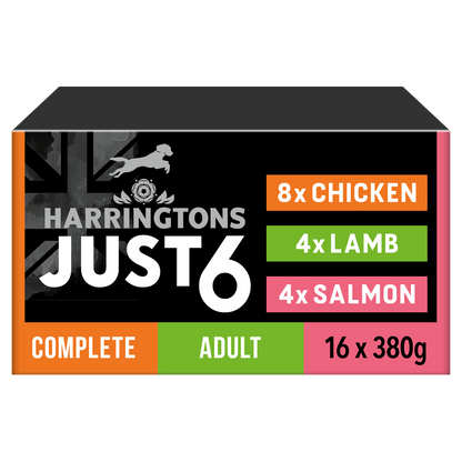 Harringtons Just 6 - Salmon, Lamb and Chicken 16pk