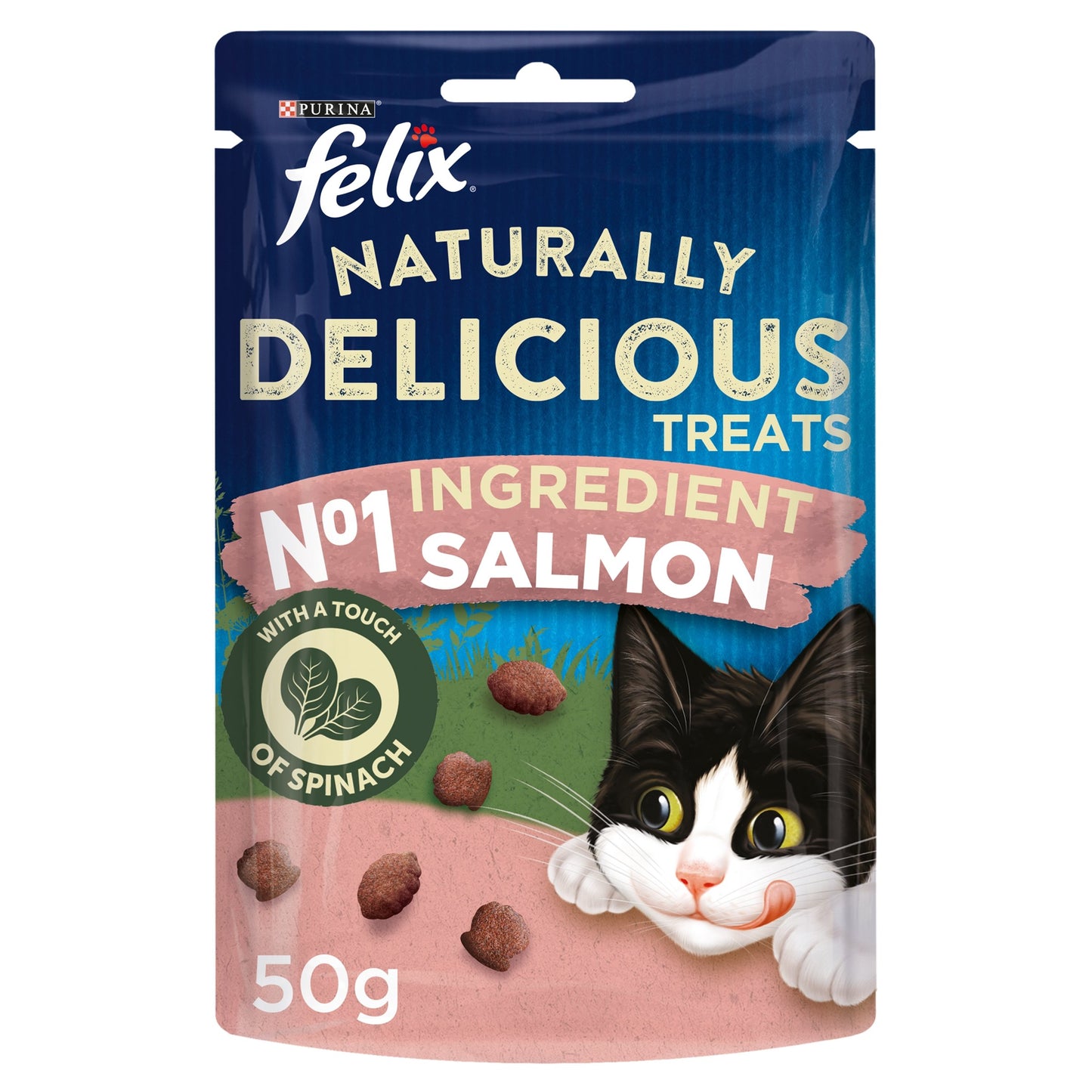 Felix Naturally Delicious Treats Salmon & Spinach ( 50g × 8 )