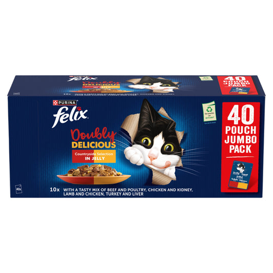FELIX Doubly Delicious Countryside Selection Wet Cat Food ( 40pk × 85g )