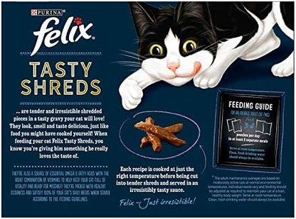 Felix Tasty Shreds Mixed Selection in Gravy Wet Cat Food ( 12 Pack × 80G ) - 4 packs
