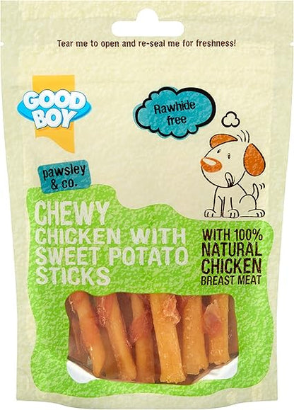 Good Boy Chewy Chicken & Sweet Potato Sticks - (90g x 10)