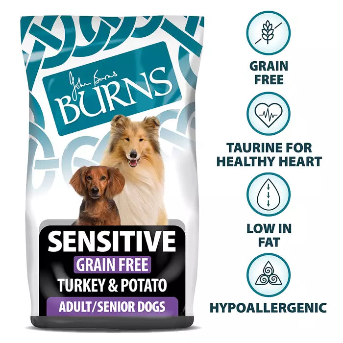 Burns Adult/Senior Dogs Sensitive Grain Free Turkey & Potato - 12kg