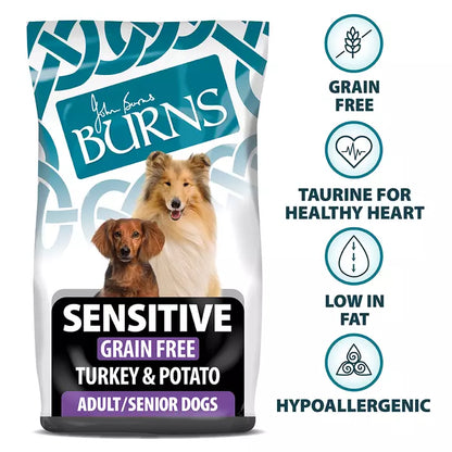 Burns Adult/Senior Dogs Sensitive Grain Free Turkey & Potato - 12kg