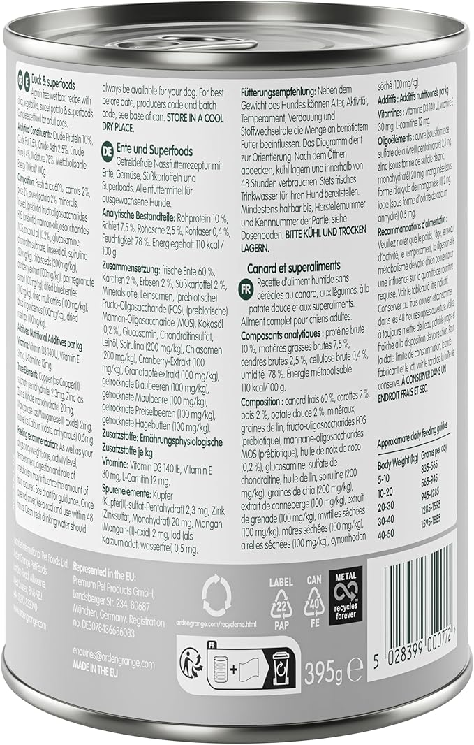 Arden Grange Adult Dog Grain Free Duck & Superfoods (395g x 6)
