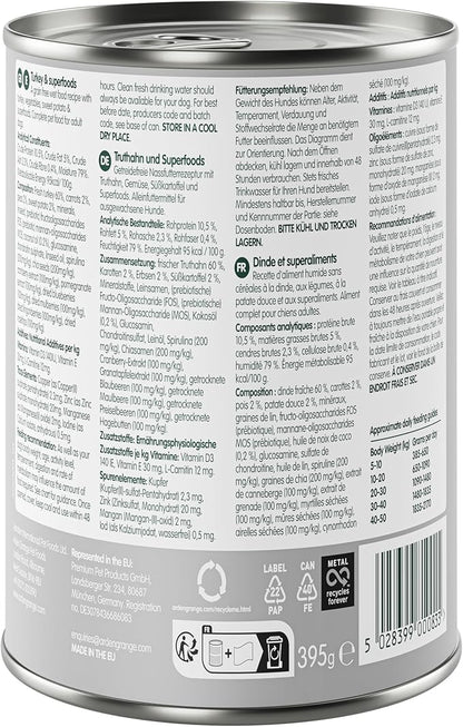 Arden Grange Adult Dog Grain Free Turkey & Superfoods (395g x 6)