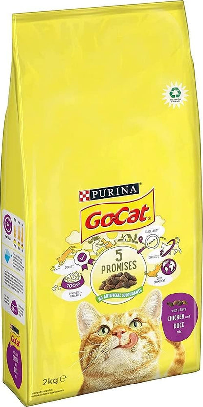 Go-Cat Chicken & Duck  2 kg or 2 kg pack of 4. 4 kg or 4 kg pack of 2. 10 kg