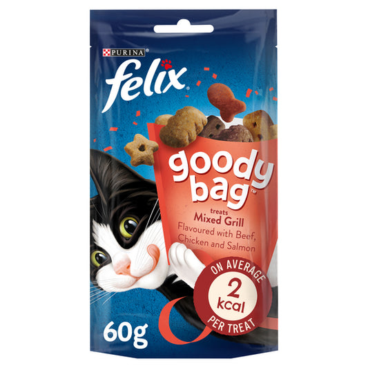 Felix Goody Bag Mixed Grill Flavoured with Beef, Chicken and Salmon ( 60g × 8 )