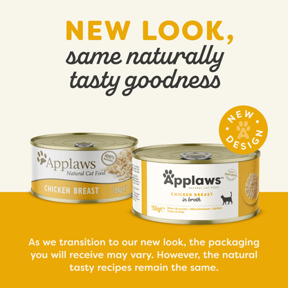 Applaws Natural Adult Wet Cat Food Chicken Breast in Broth ( 156g × 24 )