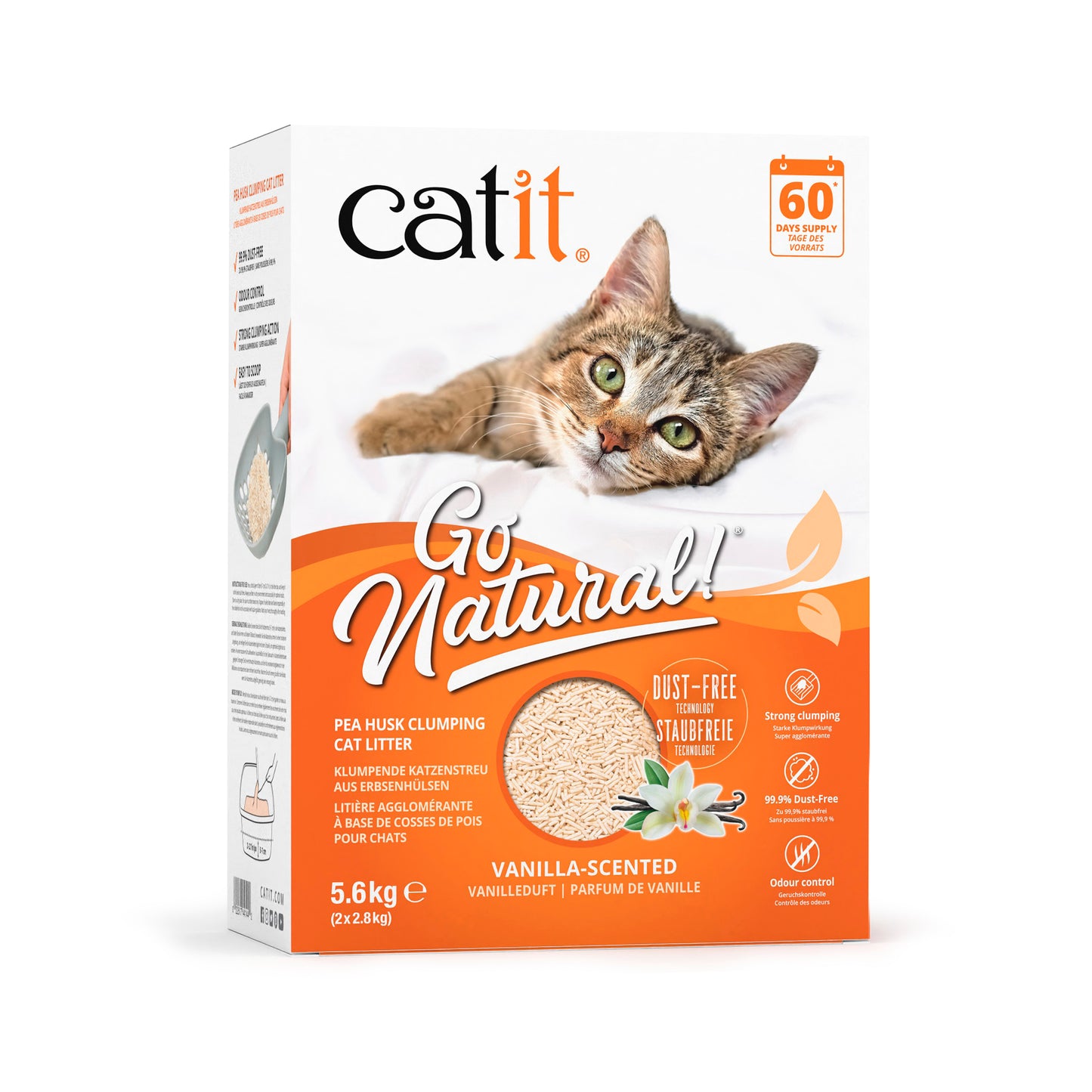 Catit Go Natural Pea Husk Clumping Litter Vanilla Cat Litter - 5.6kg