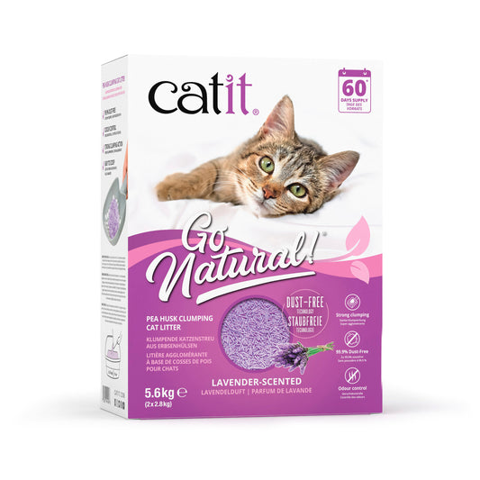 Catit Go Natural Pea Husk Clumping Litter Lavender Cat Litter , 5.6kg