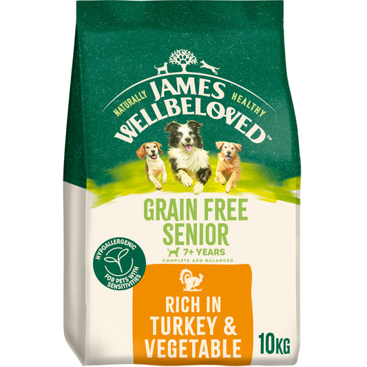 James Wellbeloved Grain Free Senior Dry Dog Food Turkey & Veg - 10kg