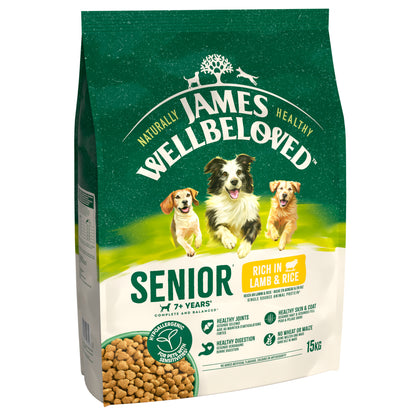 James Wellbeloved Senior Dry Dog Food Lamb & Rice - 15kg