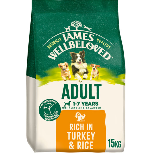 James Wellbeloved Adult Dry Dog Food Turkey & Rice - 15kg