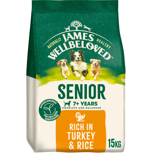 James Wellbeloved Senior Dry Dog Food Turkey & Rice - 15kg