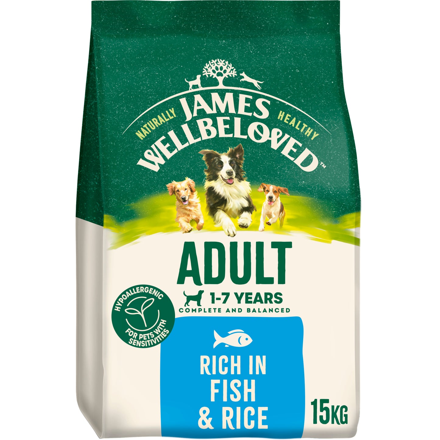 James Wellbeloved Adult Dry Dog Food Fish & Rice - 15kg