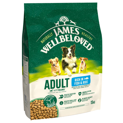 James Wellbeloved Adult Dry Dog Food Fish & Rice - 15kg