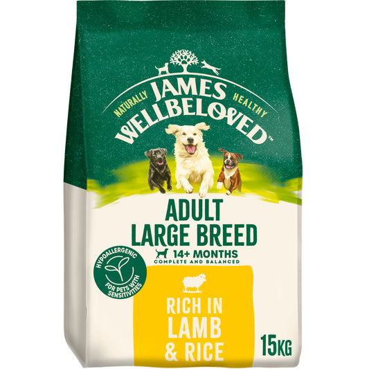 James Wellbeloved Adult Large Breed Dry Dog Food Lamb & Rice - 15kg
