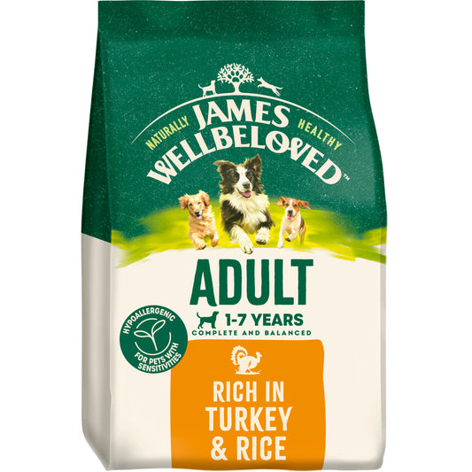 James Wellbeloved Adult Dry Dog Food Turkey & Rice - 7.5kg
