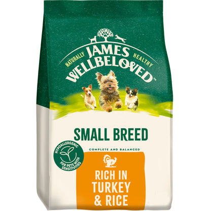 James Wellbeloved Adult Small Breed Dry Dog Food Turkey & Rice - 7.5kg