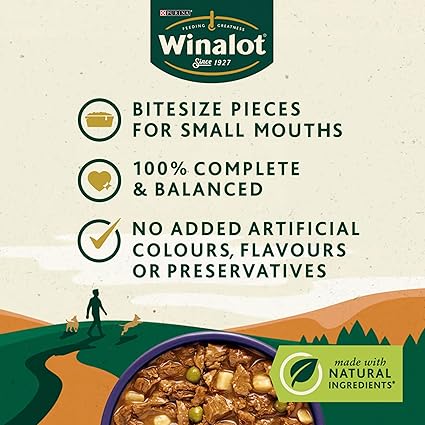 Winalot Pouch Small Dog Chunks in Gravy (12 Pk x 100g) x 4