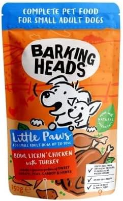 Barking Heads Little Paws Wet Bowl Lickin' Chicken with Turkey 10 x 150g