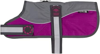 aniMate Reflective Grey/Raspberry Padded Harness Coat w/o collar ( 8" - 26" )