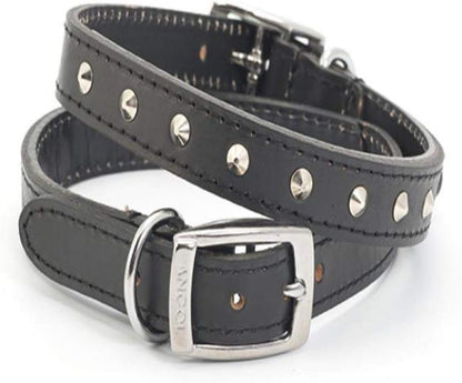 Comfortable leather dog collar, Leather studded collar for dogs